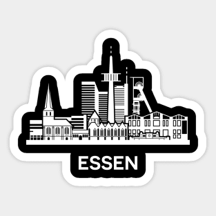 Essen Skyline, white Sticker